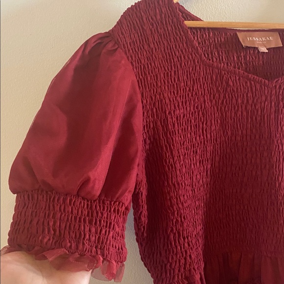 NWOT JESSAKAE Women's Daphne Dress, Burgundy  size 1XL - Picture 16 of 16